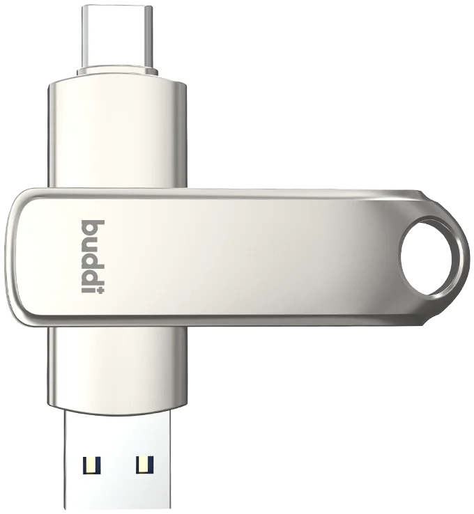 Buddi USB-A en USB-C Stick Dual Geheugenstick 128GB Grijs afbeelding 9