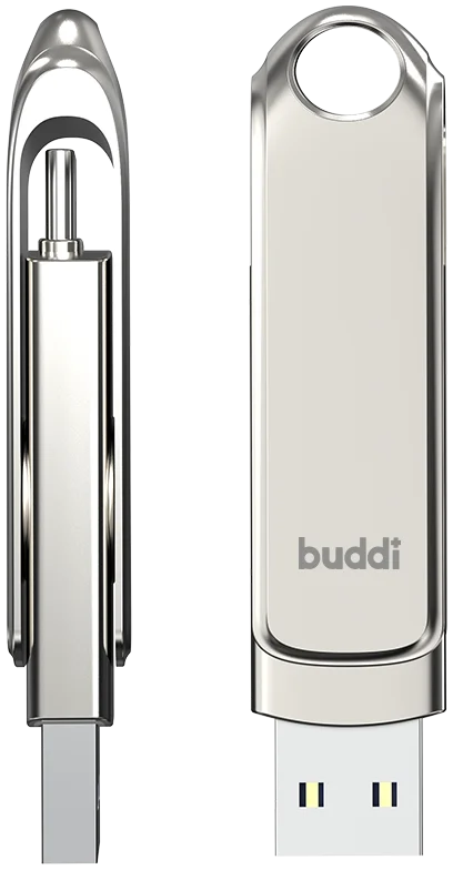 Buddi USB-A en USB-C Stick Dual Geheugenstick 128GB Grijs afbeelding 10