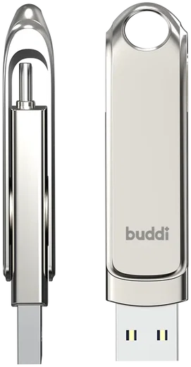 Buddi USB-A en USB-C Stick Dual Geheugenstick 128GB Grijs afbeelding 10