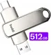 Buddi USB-A en USB-C Stick Dual Geheugenstick 512GB Grijs
