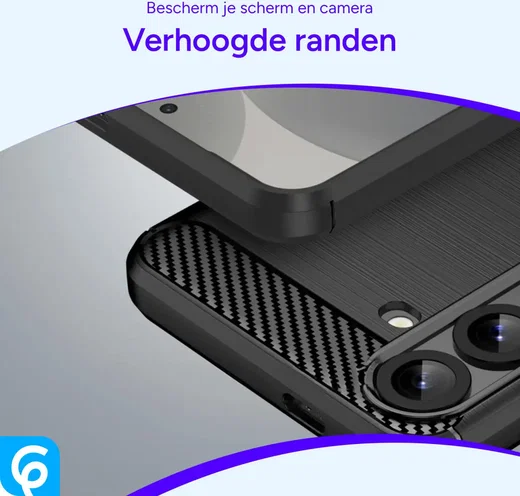 Samsung Galaxy S25 Hoesje Geborsteld TPU Flexibele Back Cover Zwart afbeelding 4