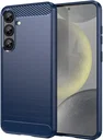 Samsung Galaxy S25 Hoesje Geborsteld TPU Flexibele Back Cover Blauw