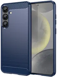 Samsung Galaxy S25 Hoesje Geborsteld TPU Flexibele Back Cover Blauw afbeelding