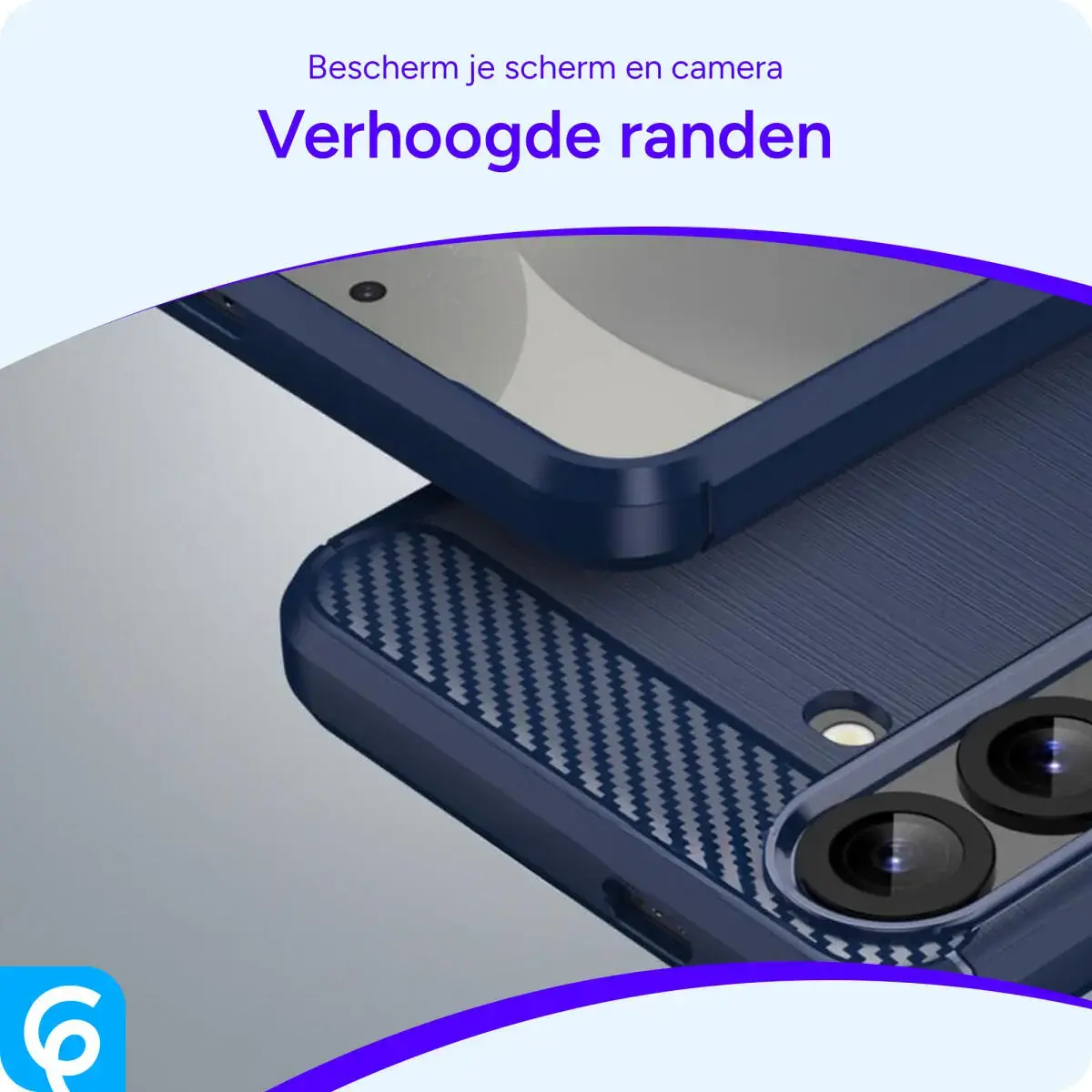 Samsung Galaxy S25 Hoesje Geborsteld TPU Flexibele Back Cover Blauw afbeelding 4