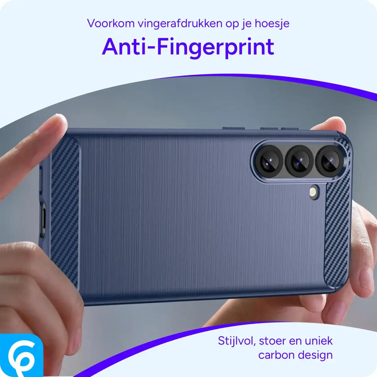 Samsung Galaxy S25 Hoesje Geborsteld TPU Flexibele Back Cover Blauw afbeelding 6