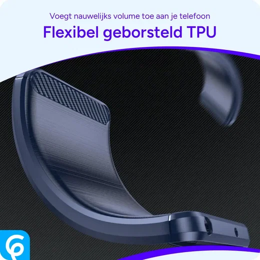 Samsung Galaxy S25 Hoesje Geborsteld TPU Flexibele Back Cover Blauw afbeelding 7