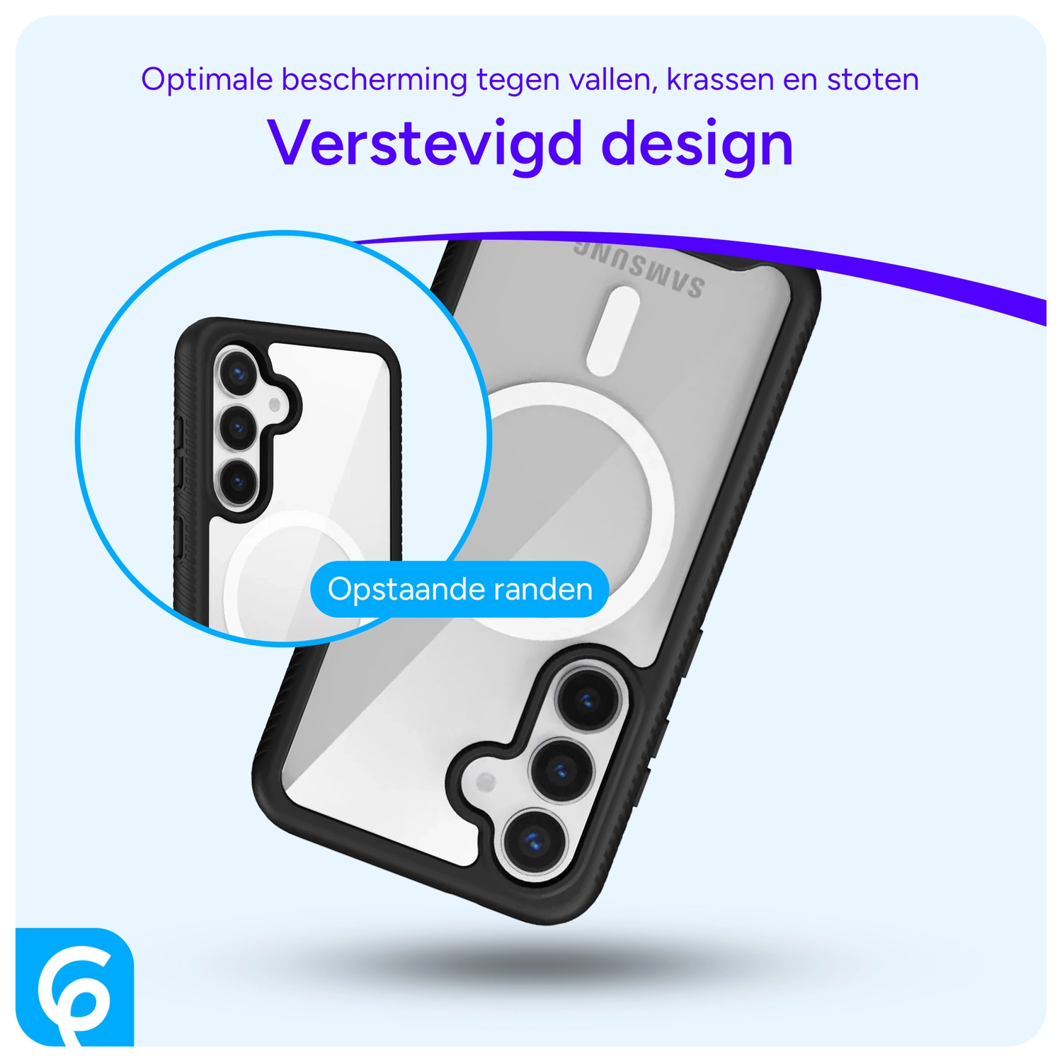 Samsung Galaxy S25 Hoesje Full Protect 360° Cover met MagSafe / Qi2 Zwart afbeelding 2