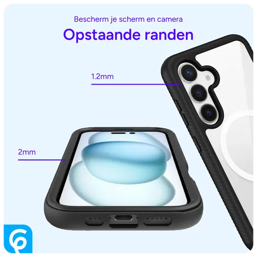 Samsung Galaxy S25 Hoesje Full Protect 360° Cover met MagSafe / Qi2 Zwart afbeelding 7