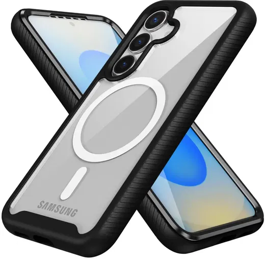 Samsung Galaxy S25 Hoesje Full Protect 360° Cover met MagSafe / Qi2 Zwart afbeelding 9