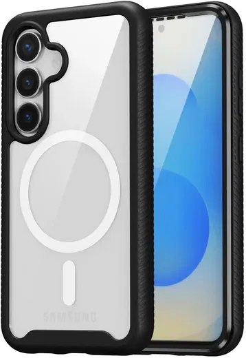 Samsung Galaxy S25 Hoesje Full Protect 360° Cover met MagSafe / Qi2 Zwart afbeelding 10