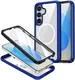 Samsung Galaxy S25 Hoesje Full Protect 360° Cover met MagSafe / Qi2 Blauw