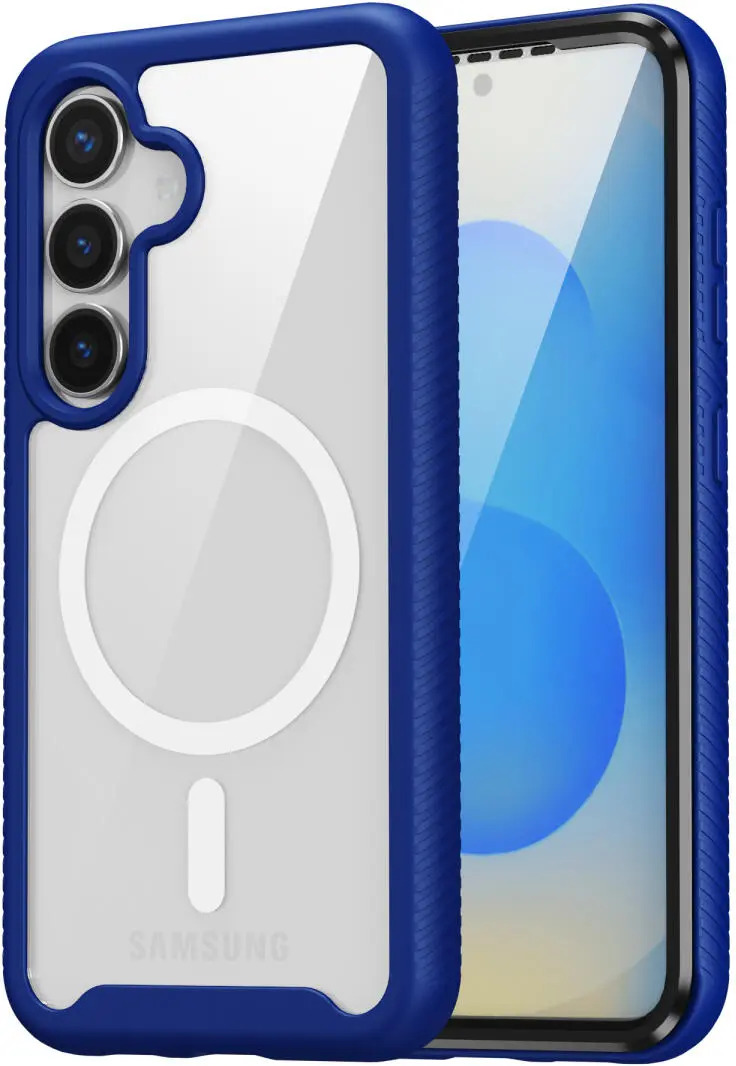 Samsung Galaxy S25 Hoesje Full Protect 360° Cover met MagSafe / Qi2 Blauw afbeelding 11