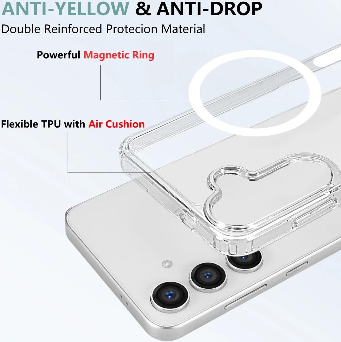 Samsung Galaxy S25 Hoesje Hard Back Cover met MagSafe / Qi2 Transparant afbeelding 5