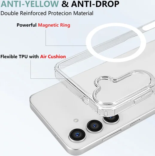 Samsung Galaxy S25 Hoesje Hard Back Cover met MagSafe / Qi2 Transparant afbeelding 5