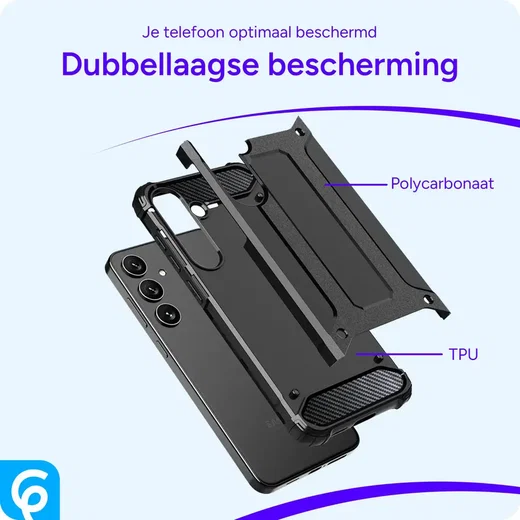 Samsung Galaxy S25 Hoesje Shock Proof Hybride Back Cover Zwart afbeelding 6