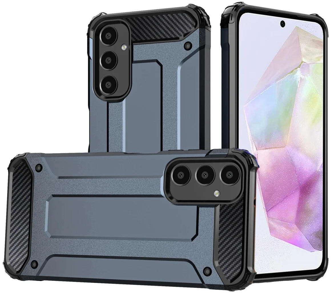 Samsung Galaxy S25 Hoesje Shock Proof Hybride Back Cover Blauw afbeelding 1