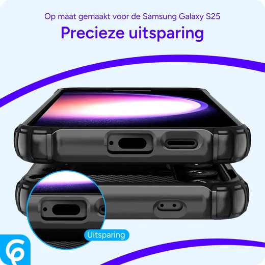 Samsung Galaxy S25 Hoesje Shock Proof Hybride Back Cover Blauw afbeelding 4