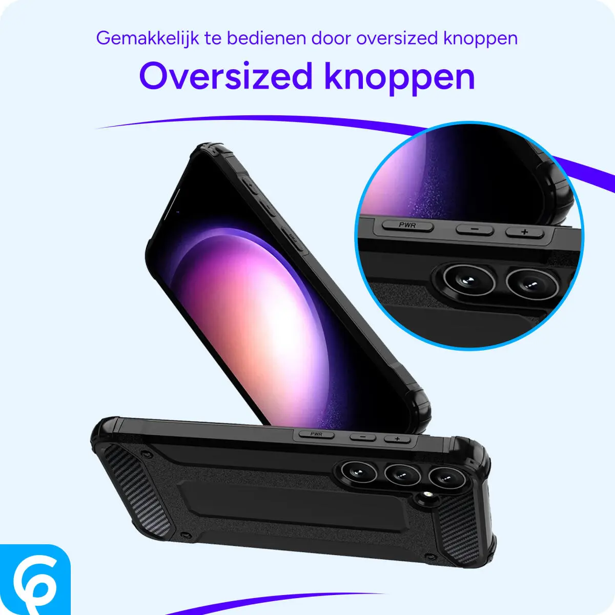 Samsung Galaxy S25 Hoesje Shock Proof Hybride Back Cover Blauw afbeelding 5