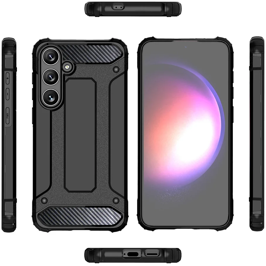 Samsung Galaxy S25 Hoesje Shock Proof Hybride Back Cover Blauw afbeelding 7