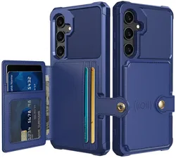 Samsung Galaxy S25 Hoesje 3-in-1 Pasjes Portemonnee Back Cover Blauw afbeelding