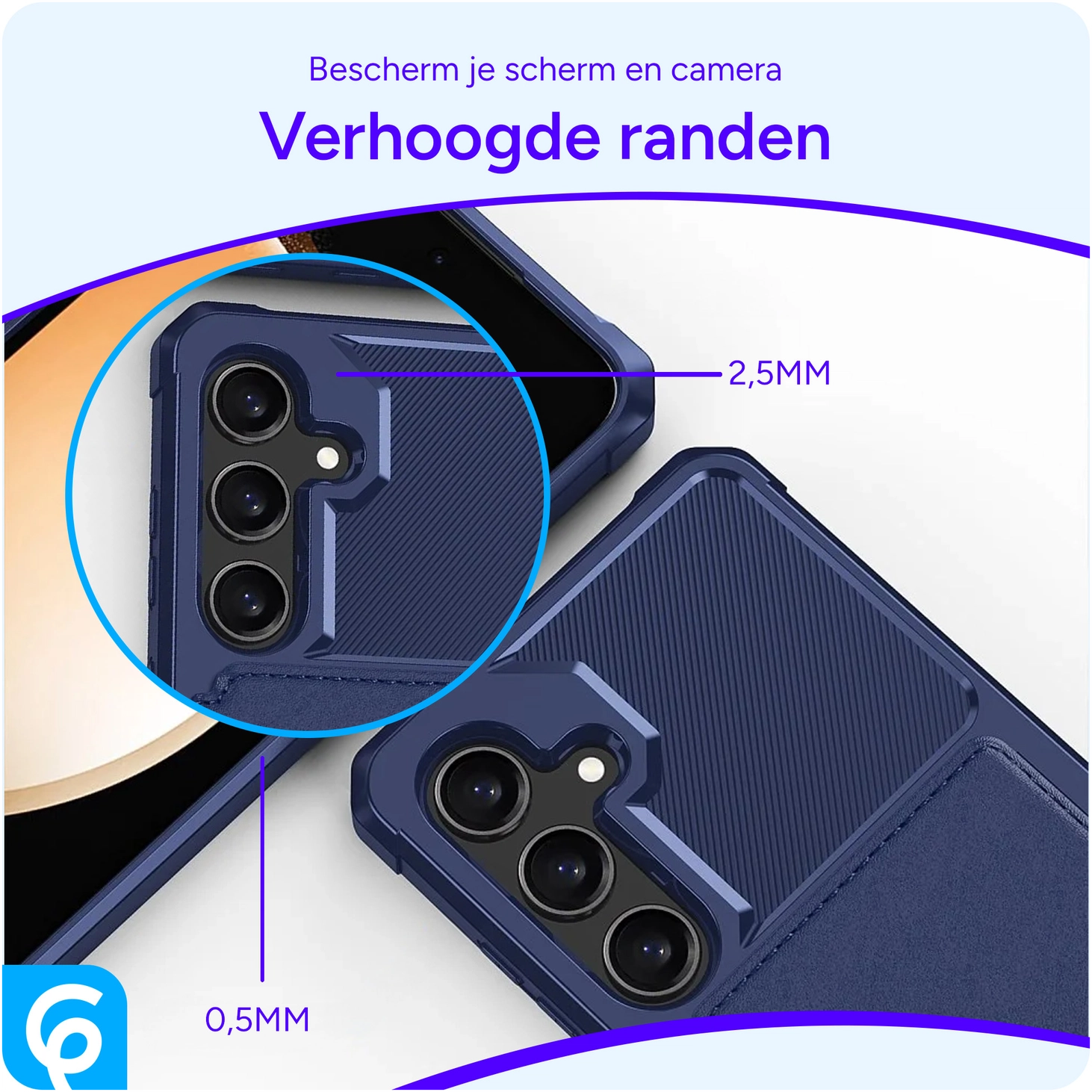 Samsung Galaxy S25 Hoesje 3-in-1 Pasjes Portemonnee Back Cover Blauw afbeelding 5