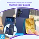 Samsung Galaxy S25 Hoesje 3-in-1 Pasjes Portemonnee Back Cover Blauw afbeelding 3