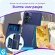 Samsung Galaxy S25 TPU Back Cover met Kunstleren Wallet Blauw afbeelding 4