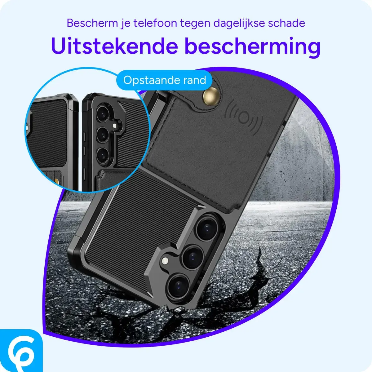 Samsung Galaxy S25 Hoesje 3-in-1 Pasjes Portemonnee Back Cover Zwart afbeelding 8