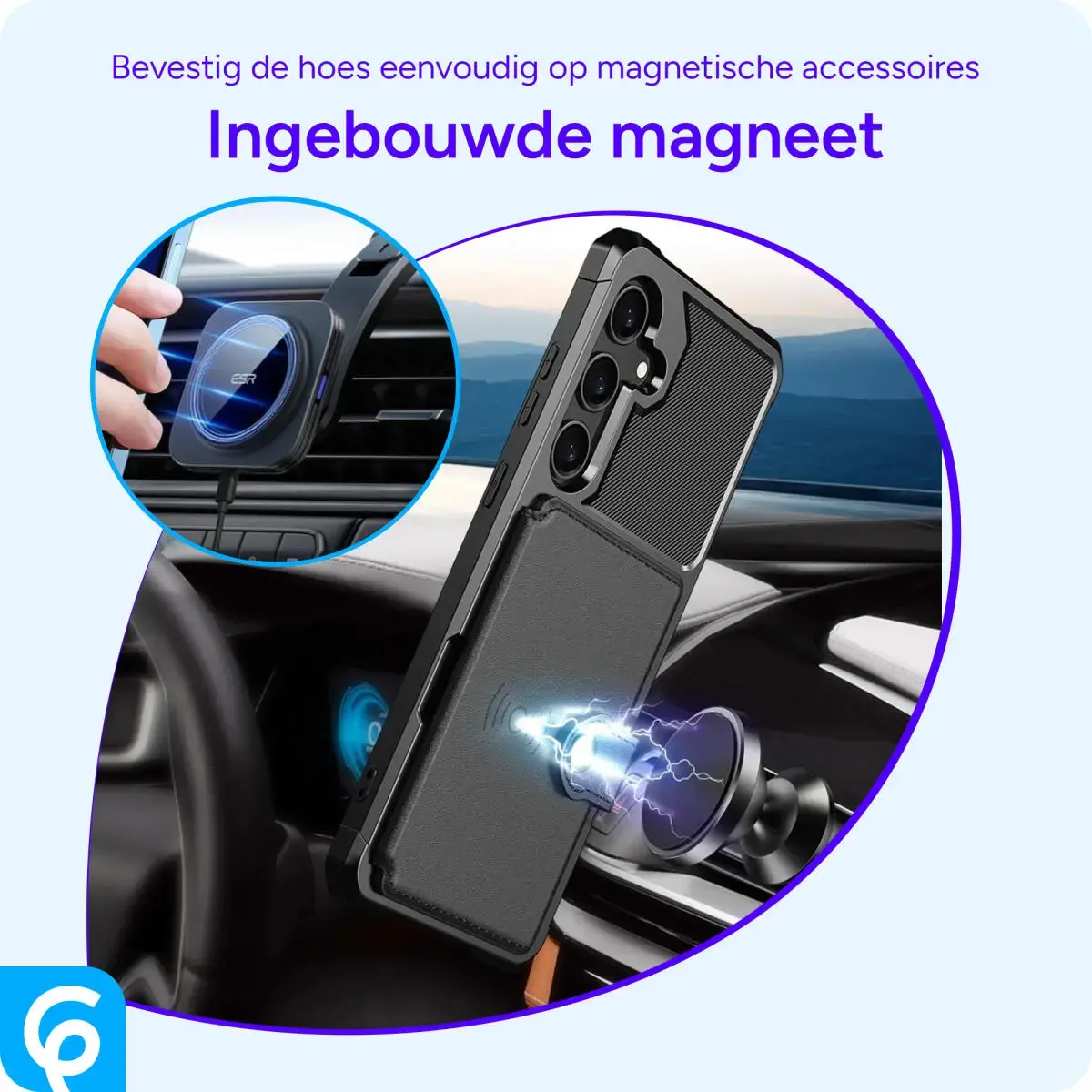 Samsung Galaxy S25 Hoesje 3-in-1 Pasjes Portemonnee Back Cover Zwart afbeelding 10