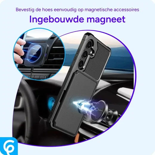 Samsung Galaxy S25 Hoesje 3-in-1 Pasjes Portemonnee Back Cover Zwart afbeelding 10