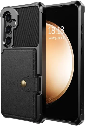Samsung Galaxy S25 Hoesje 3-in-1 Pasjes Portemonnee Back Cover Zwart afbeelding 3