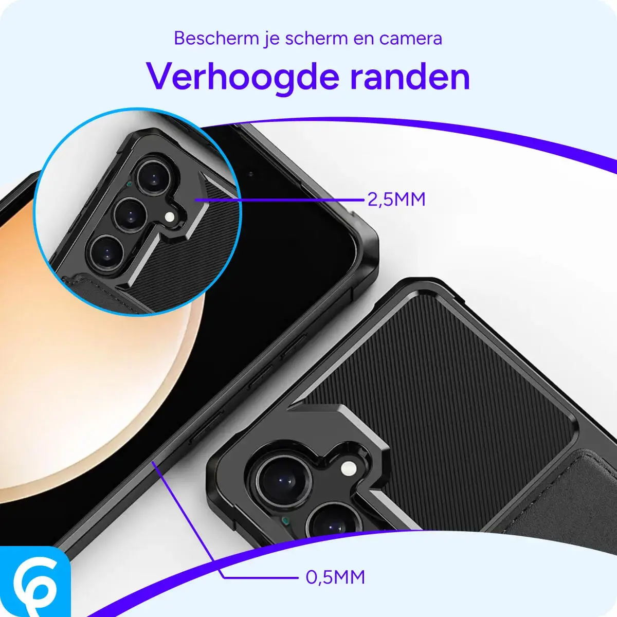 Samsung Galaxy S25 Hoesje 3-in-1 Pasjes Portemonnee Back Cover Zwart afbeelding 6