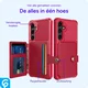 Samsung Galaxy S25 Hoesje 3-in-1 Pasjes Portemonnee Back Cover Rood afbeelding 8