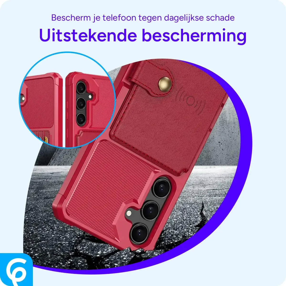 Samsung Galaxy S25 Hoesje 3-in-1 Pasjes Portemonnee Back Cover Rood afbeelding 6