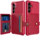 Samsung Galaxy S25 TPU Back Cover met Kunstleren Wallet Rood