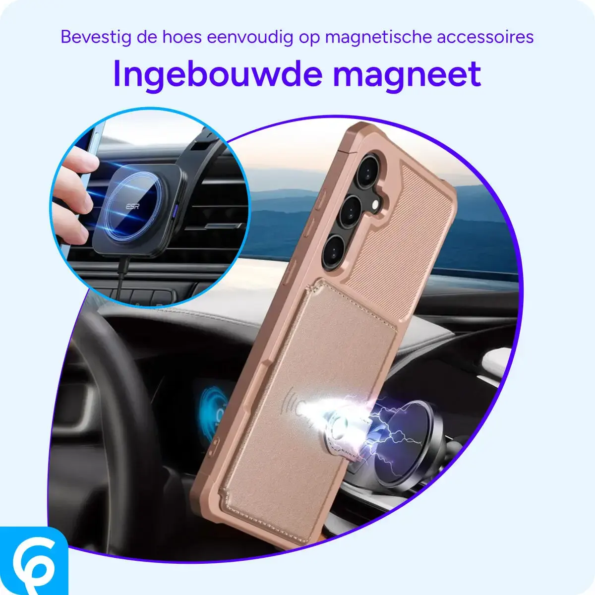 Samsung Galaxy S25 Hoesje 3-in-1 Pasjes Portemonnee Back Cover Roze afbeelding 10