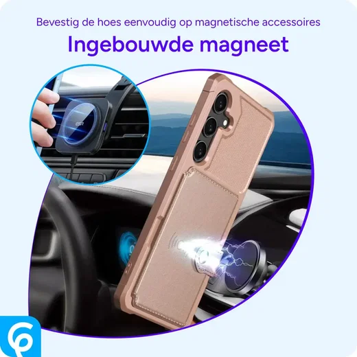 Samsung Galaxy S25 Hoesje 3-in-1 Pasjes Portemonnee Back Cover Roze afbeelding 10