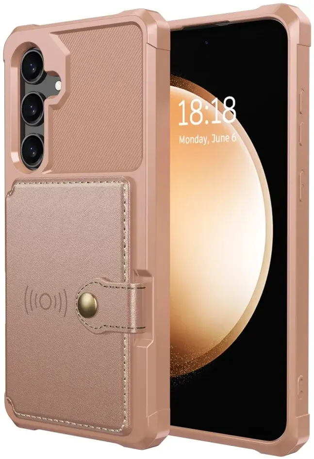 Samsung Galaxy S25 Hoesje 3-in-1 Pasjes Portemonnee Back Cover Roze afbeelding 3