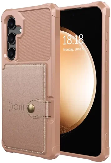 Samsung Galaxy S25 Hoesje 3-in-1 Pasjes Portemonnee Back Cover Roze afbeelding 3