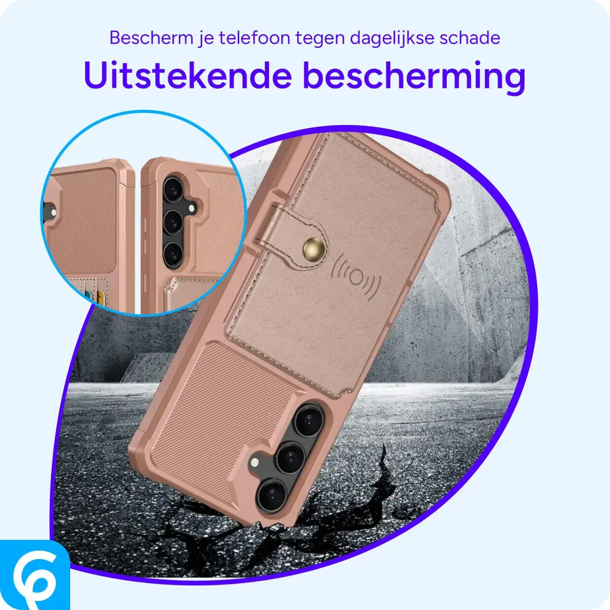 Samsung Galaxy S25 Hoesje 3-in-1 Pasjes Portemonnee Back Cover Roze afbeelding 8