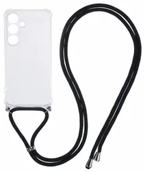 Samsung Galaxy S25 Hoesje met Koord Schokbestendig TPU Transparant afbeelding