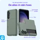 Samsung Galaxy S25 Hoesje met Slider Kaarthouder Back Cover Groen afbeelding 4