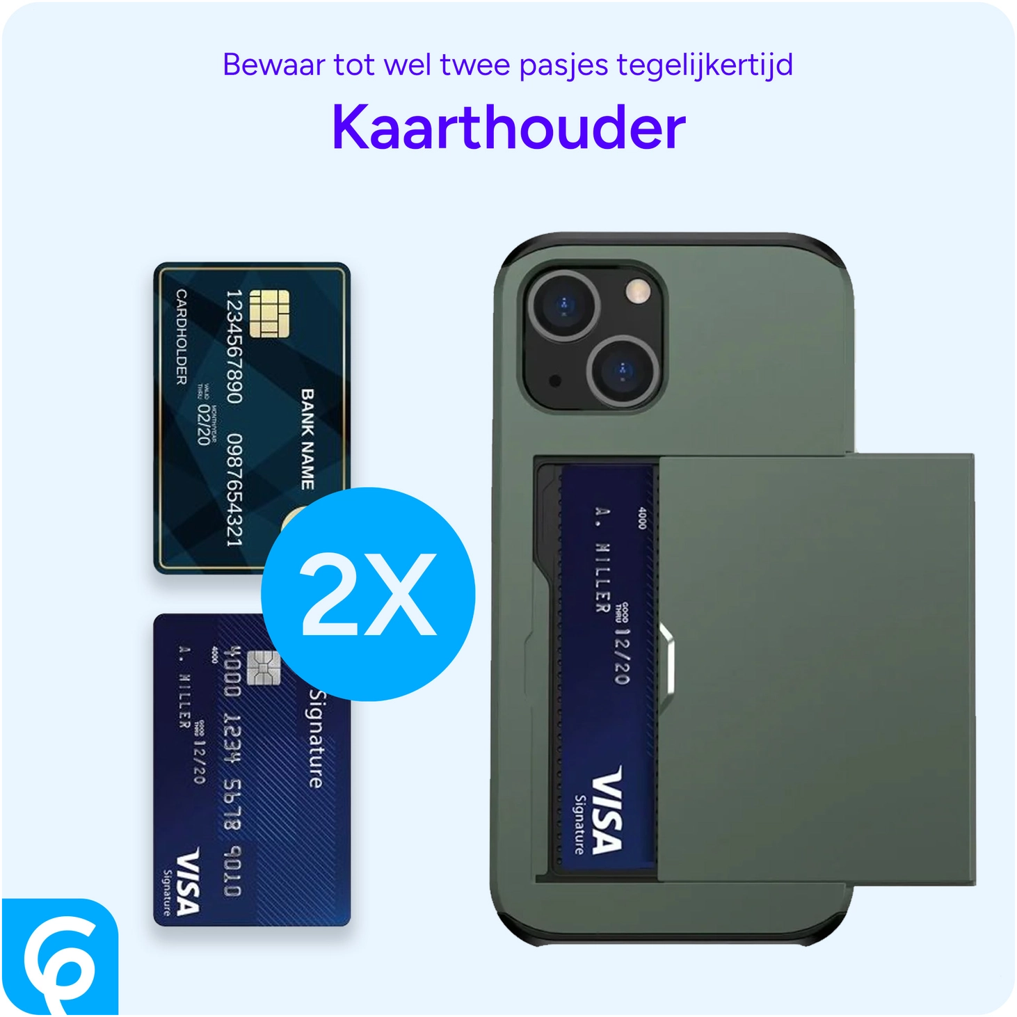 Samsung Galaxy S25 Hoesje met Slider Kaarthouder Back Cover Groen afbeelding 10