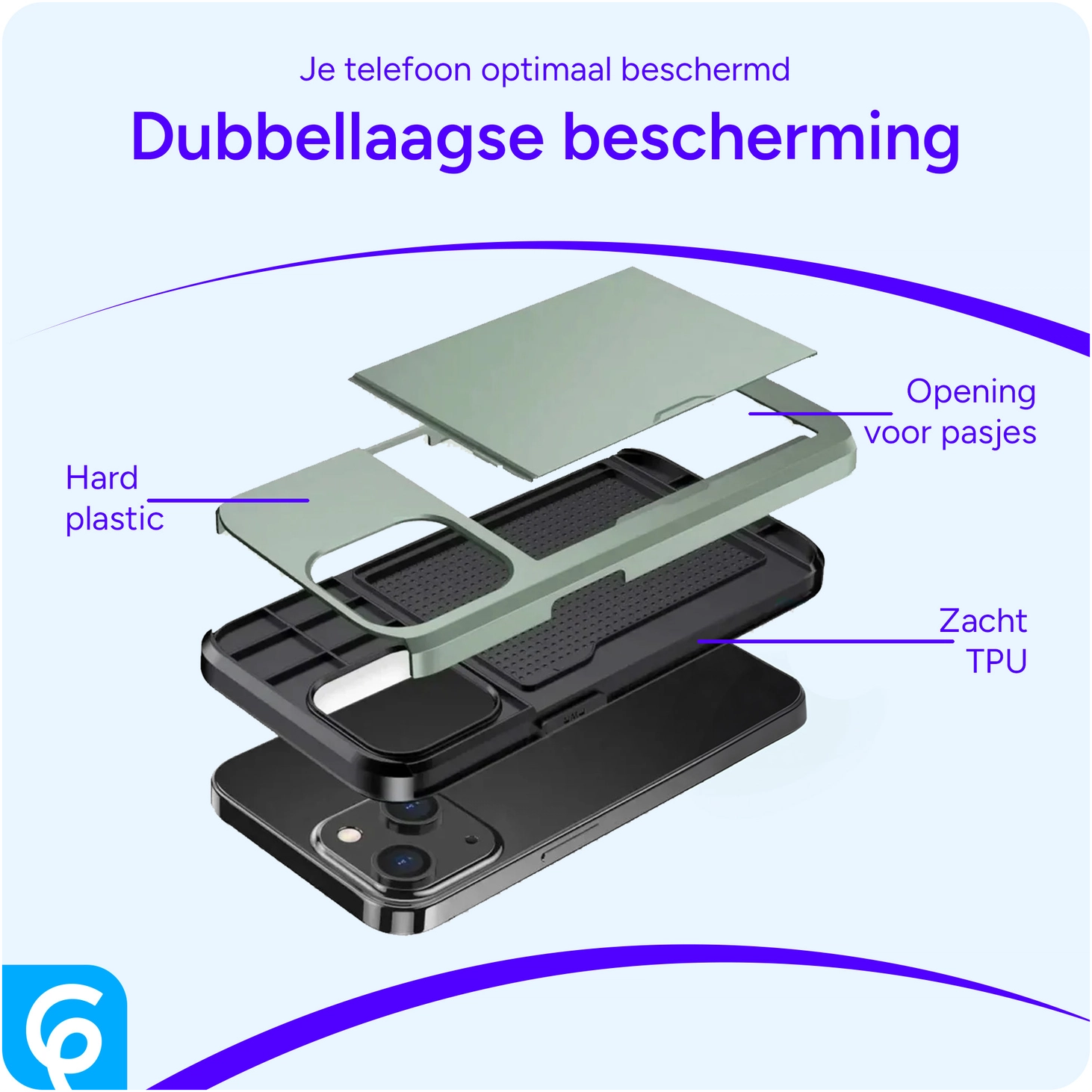 Samsung Galaxy S25 Hoesje met Slider Kaarthouder Back Cover Groen afbeelding 11
