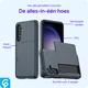 Samsung Galaxy S25 Hoesje met Slider Kaarthouder Back Cover Blauw afbeelding 4