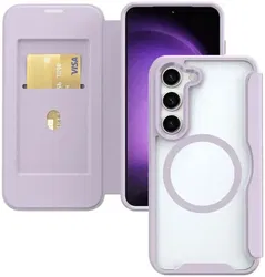 Samsung Galaxy S25 Hoesje met MagSafe / Qi2 Book Case Paars afbeelding