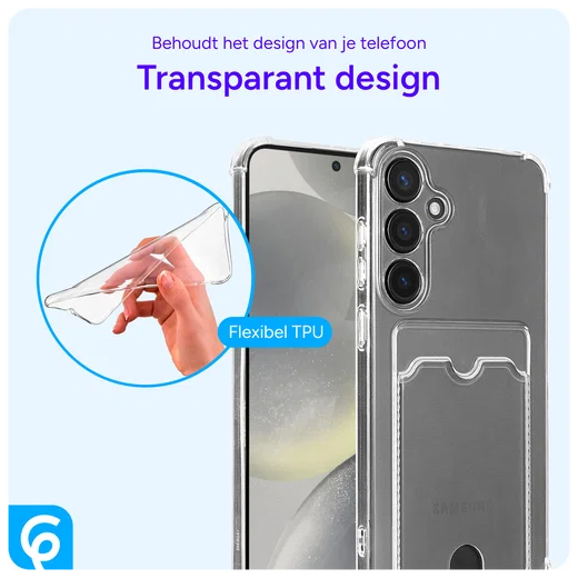 Samsung Galaxy S24 Hoesje Dun TPU met Pasjeshouder Back Cover Transparant afbeelding 6