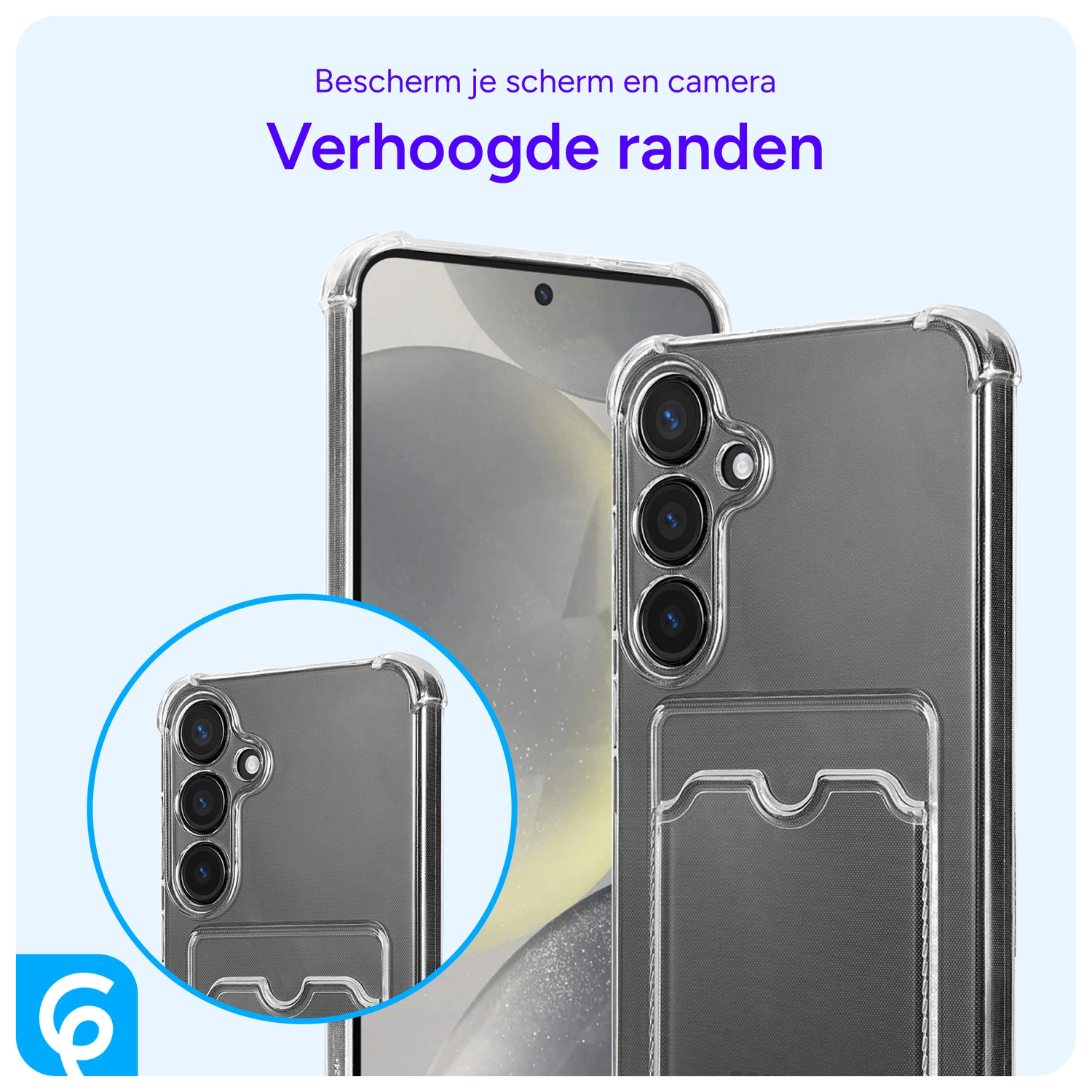 Samsung Galaxy S24 Hoesje Dun TPU met Pasjeshouder Back Cover Transparant afbeelding 2