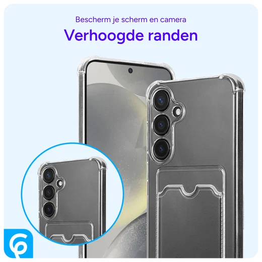 Samsung Galaxy S24 Hoesje Dun TPU met Pasjeshouder Back Cover Transparant afbeelding 2