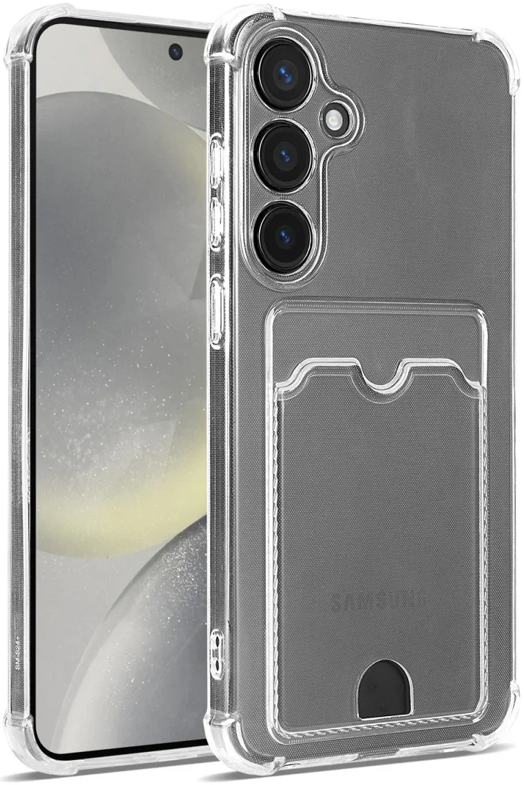 Samsung Galaxy S25 Hoesje Dun TPU met Pasjeshouder Back Cover Transparant afbeelding 1